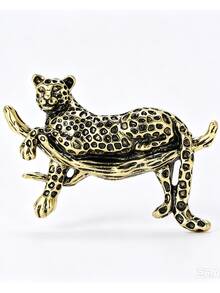 1pc Vintage Leopard Print Branch Brooch, Vintage Alloy Animal Pin Brooch, Suitable For Suit Jacket Wear, Unisex Accessory - Brooch - View 11