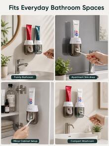 Dispenser Pasta Gigi Gantung Dinding, Rak Penyimpanan Kamar Mandi, Rak, Tidak Perlu Pengeboran; Dispenser Pasta Gigi Otomatis; Menghemat Ruang di Meja; Perlengkapan Penting Kamar Mandi; Cocok sebagai Hadiah Natal; Membuat Area Kamar Mandi Rapi dan Menarik; Cocok untuk Penggunaan Sehari-hari. - MultiWarna - View 7