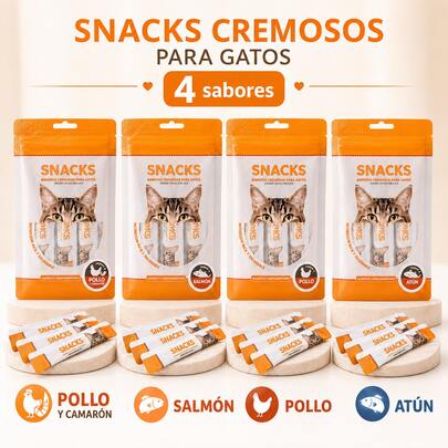 PAWDLE Snack per gatti 840/420/70 g, 60/30/5 barrette cremose da 14 g in bustine individuali, alimento complementare per gatti, premio cremoso, gusti gamberetti (krill), salmone, pollo e tonno, snack cremoso per gatti in formato individuale, barrette per gatti facili da servire, cibo per gatti