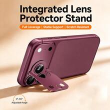 CASECOPS 石墨灰 1件裝一體式相機螢幕保護貼附支架,相容 18 Pro Max/18 Pro,手機支架功能設計,90°可調支架,穩定支撐不晃動,隨時隨地可用,全覆蓋霧面金屬保護殼,防震防刮耐磨,超強黏性不易脫落 - 石墨灰-1片 - 查看 4