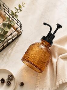 1pc 230ml Vintage Glass Soap Dispenser With Plastic Pump Head, Refillable Decorative Liquid Soap Bottle, Reusable Countertop Hand Soap Container, Suitable For Bathroom, Kitchen, Sink, Lotion, Shampoo, Dish Soap And Home Use - Multiple Styles - View 4