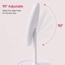 itel IMM-01 LED Makeup Mirror With Lights, Rechargeable Dimmable Desktop Vanity Mirror, 3-Level Brightness, USB Type-C Charging, 480-Min Long Battery Life, Cosmetic Mirror With Storage Base - White - View 9