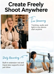 dji Osmo Mobile 8 phiên bản tiêu chuẩn Gimbal cầm tay OM8, thiết bị chống rung điện thoại, chống rung 3 trục, theo dõi 360 độ, livestream, Vlog, thiết bị tự sướng thần thánh - màu đen - Xem 7