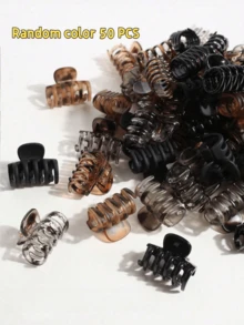 15/20/30pcs 2.5cm Mixed Color Dragon Bone Hair Clips, Small Hair Claws, Suitable For Braided Hair And Bangs Styling, Hair Accessories - Multicolor - View 9