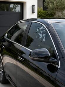 1pc One Size Halloween Spider Web Car Window Sticker, Black Realistic Broken Glass Spider Car Decal, Waterproof PVC Self-Adhesive/Static Cling Removable Exterior Car Decor, Halloween Party Decoration, Suitable For Sedan Truck SUV Window Body DIY Modification Accessories - A - View 5