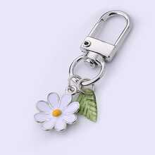 1pc Cute Enamel Daisy Flower Keychain For Women, Colorful Mini Bag Charm With Leaf Pendant, Lightweight Keyring For Handbag Purse Backpack Gift - Quantity - View 11