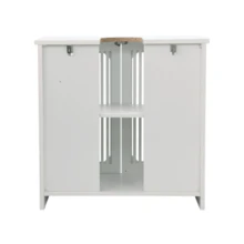Bathroom Vanity Cabinet Without Sink, Freestanding Bathroom Cabinet With Double Doors And Slatted Front, White Bathroom Cabinet. - White - View 8