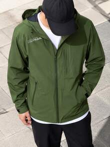 Skechers Men's Sports Jacket Woven Hooded Outdoor Casual Jacket L323M127-00QV - Chive Green - View 1