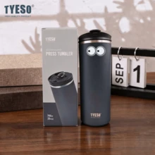 Tyeso 750ml Portable Stainless Steel French Press Coffee Tea Pot With Double-Wall Insulation, Filter, Outdoor Practical Cup With Eye Sticker - Multicolor - View 1