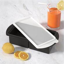 1 Silicone Food Storage Container With Lid, 2/4/6 Cup Broth Storage Container, Ice Cube Tray, For Freezing Soup, Sauces, Broth, And Leftovers, Easy Release, Convenient Meal Prep Container - Black - View 11