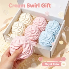 Realistic Cream Cake Squishy Crystal Soft Rubber Slow Rebound, High Transparency Dense Texture Stress Relief Toy, INS Style Desktop Decor Creative Birthday Gift - Multicolor - View 4