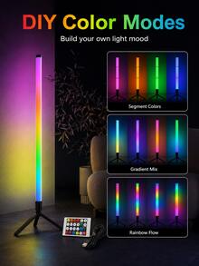 LED Floor Lamp, Festive Atmosphere Light With RGB Color-Changing Function, Corner Standing Lamp, Remote Control, Music Rhythm Sync And Dimmable, Perfect For Gaming Room, Home Party And Holiday Decor, Best Christmas Gift - Multi-color Light - View 5