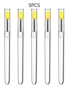 1/3/5/6/10/20pcs Multicolor Silicone Lip Brush With Dust‑Proof Cover, Transparent Handle Reusable Lip Mask Lipstick Applicator Portable Makeup Tool - Multicolor - View 35
