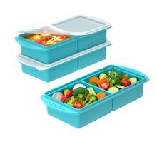 1 Silicone Food Storage Container With Lid, 2/4/6 Cup Broth Storage Container, Ice Cube Tray, For Freezing Soup, Sauces, Broth, And Leftovers, Easy Release, Convenient Meal Prep Container - Black - View 8