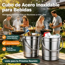 Beverage Ice Bucket & Beverage Dispensers - Silver - View 1
