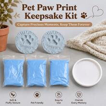 4pcs Blue Soft Clay DIY Pet Owner Keepsake Cat Dog Paw Print - 4 Pieces - View 5