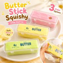 1pc Crispy Butter Stick Squishy - Disposable Crispy Shell - Reusable Butter Stick Inside - Moldable Stress Relief Toy, Soft Sticky Texture, Office Desk Stress Relief Gift - Soft Squeezable Toy, Large Soft Stress Relief Toy, Ultra Slow Rebound Any Shape. Stress Relief Toy, Gift For Him, Pressure Relief Toy, Birthday Gift, Party Favor, Holiday Gift, Valentine's Day/Easter/Halloween/Christmas/New Year Gift - Perfect Gift - Multicolor - View 4
