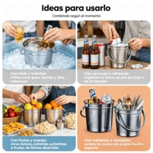 Beverage Ice Bucket & Beverage Dispensers - Silver - View 6