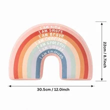 Rainbow Decorative Throw Pillow Gift, Bohemian Style Classroom Reading Corner Pillow, Suitable For Girls - Multicolor - View 3