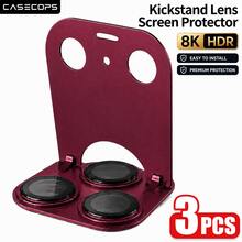 CASECOPS Deep Cherry Red - 3pcs Integrated Camera Screen Protector With Stand, Compatible With 18 Pro Max/18 Pro. Phone Stand Function Design, 90° Adjustable Stand, Stable Support For Phone Without Shaking, Allowing You To Use The Phone Stand Anytime And Anywhere. Full Coverage Matte Metal Protective Cover, Shockproof, Scratch-Resistant, Wear-Resistant, Super Strong Adhesion, Not Easy To Fall Off. - Deep Cherry Red - 3pcs - View 11