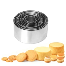 12pcs Round Fluted 4.5cm High Bagged Cookie Molds, Mini Cake Baking Tools, Stainless Steel Round Cookie Cutter Set, Round Donut Cutter, Baking Ring Mold For Cookies, Pastries, Dumpling Wrappers - View 5