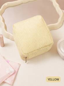 1pc Corduroy Sanitary Napkin Storage Bag, Multi-Functional Portable Storage Pouch, Makeup Bag & Lip Balm Organizer, Large Capacity For Sanitary Pads, Cash And Cosmetics, Women's Essential, Travel Convenient - Multicolor - View 13