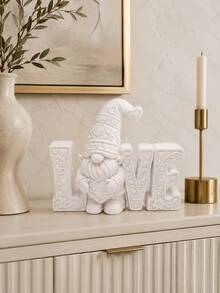 1pc Cute LOVE Letter Gnome Desktop Decor, Floral And Heart Design, Charming Romantic Home Ornament, Suitable For Bedroom, Living Room, Entryway, Bookshelf, Gift, Home Decor, Room Decor, Autumn Home Decor, Office Decor, Classroom Decor, Bedroom Decor - Multiple Styles - View 6