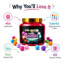 Set 150 Bom Mandi Mini, 3g per Bom, Bom Mandi Aneka Warna, Bola Mandi Kecil dalam Toples Penyimpanan, Set Waktu Mandi Multi-Warna untuk Hadiah Ulang Tahun, Natal, Hari Valentine, dan Hari Raya, Pengiriman Acak - 150 PCS - View 8
