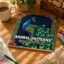 1pc Animal Patterns Coloring Book Bold And Easy For Adults Teens, Stress Relief Relaxing Big Simple Designs Thick Lines, Peacock Bird Art Gift - Multicolor - View 7