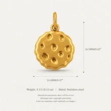 1pc Gold Snack Pendant, Drip Oil Exquisite Style, 18kpvd Gold Plated 316 Stainless Steel Material, Waterproof And Fade-Resistant, Suitable For Daily DIY Necklace, Bracelet, Keychain, Earring, Phone Chain, Leather Bag Buckle And Other Different Accessories, Suitable For Handmade Store DIY, Factory Semi-Processed Production And Other Scenarios. - Multicolor - View 14