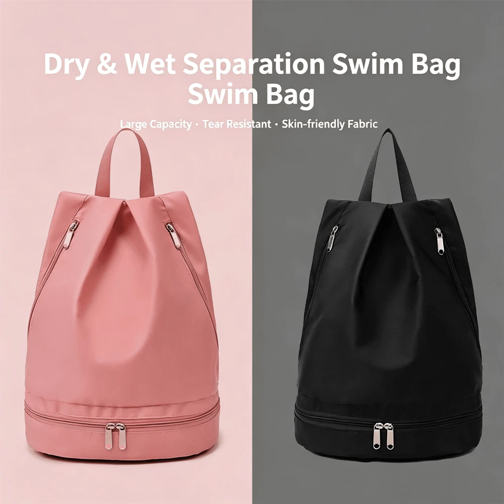 Women's Large Capacity Waterproof Sports Backpack With Dry & Wet Separation For Swimming, Fitness, Yoga And Storage