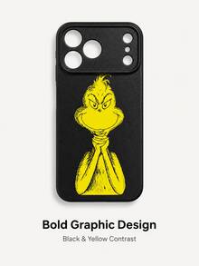 The Grinch The Grinch بطانية هاتف عيد الميلاد، متوافق مع سلسلة آيفون 11/12/13/14/15/16/17، بما في ذلك موديلات ميني، بلس، إير، برو وبرو ماكس، بطانية واقي من مادة TPU ناعمة مطفية سوداء مقاومة للصدمات، مع نمط أخضر، مقاوم للخدش، مقاوم للبصمات، حماية مرفوعة للكاميرا - متعدد الألوان - مشاهدة 3