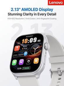 Lenovo ThinkPlus Smartwatch | Zinc Alloy Body + 2.13-Inch AMOLED Large Screen, BD1860 Precise Heart Rate & Blood Oxygen, 68 Sports Modes + NFC Access Control & Payment, IP67 Waterproof Long Battery Life - View 4