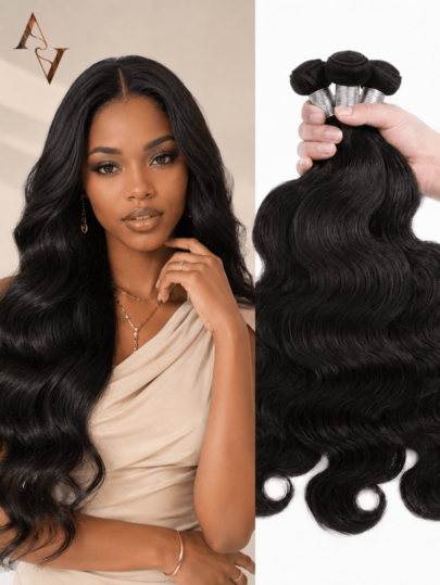 ARABELLA Rambut Manusia Asli 100% Gelombang Tubuh 12A, Panjang 10-28 Inci, Rambut Perawan Brasil yang Belum Diproses, Warna Alami, Ekstensi Rambut Manusia 1pc & 3pcs, Bundel Berkualitas Tinggi, Menjaga Tekstur Rambut Lembut dan Halus untuk Wanita