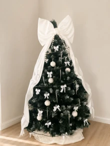 1個白色聖誕樹蝴蝶結，婚禮裝飾蝴蝶結，聖誕裝飾，2026聖誕美學，緞面蝴蝶結樹頂裝飾－米色/紅色大號優雅聖誕樹蝴蝶結，適用於聖誕冬季裝飾、房間裝飾、居家裝飾、門口裝飾 - 彩色 - 查看 19
