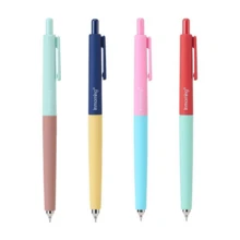 1/2/4pcs Clickable Neutral Gel Pens, CS Dual Ball Tip, Dopamine Misty Island Color Small Weight INS Style, Smooth Writing Low Center Of Gravity Practice Pens For Students, Learning And Office - Multicolor - View 5