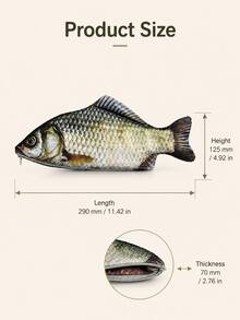 Realistic Salted Fish Shaped Storage Bag, Quirky Simulation Makeup Bag, Portable Travel Bag, Suitable For Lipstick, Cosmetics And Toiletries - Multicolor - View 4