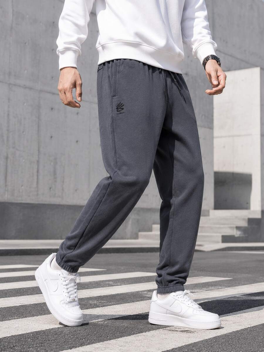 Under Armour Men's Embroidered Pocket Casual Sports Long Pants For Running And Fitness - Dark Gray - View 1