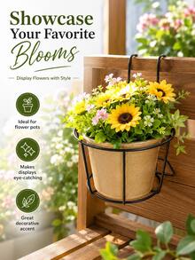 3/5pcs Fashionable Round Metal Hanging Planters - Perfect For Balcony, Garden And Indoor Decoration; You Can Plant Succulents And Various Green Plants In These Hanging Planters, Planter Diameter Is 6.2 Inches. - B - View 10