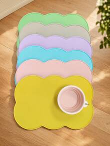 1pc Pet Cat & Dog Feeding Mat, Non-Slip Absorbent Easy To Clean Drying Mat, Suitable For Cat & Dog Feeding To Prevent Food Spillage And Splashing, Easy To Wash - Multicolor - View 10