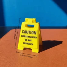 5/3/1pc Funny Mini Desktop Warning Sign Creative "Caution Do Not Approach" Text Small Stand Colorful Foldable Desktop Ornament Office Workstation Quirky Decoration Small Item Atmosphere Desktop Personalized Accessory - Signage - View 6
