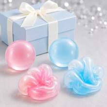 Transparent Crystal Ball Soft Squeeze Toy, Soft Jelly Touch, Pink & Blue Dual Color, Slow Rebound Or Non-Rebound Options, Office Desk Fidget Toy - Multicolor - View 2