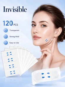 120pcs Invisible Seamless Face Lifting Tape, Skin Support Patch, Conceal Makeup, Suitable For Chin And Neck, Face Tape, Alcohol-Free, Suitable For All Skin Types, Unisex, Face Mask - Multicolor - View 1