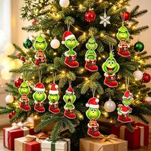 The Grinch 11/2pcs Acrylic Christmas Tree Hanging Ornaments, Cute Shoe Design, Multiple Styles Available, Perfect For Christmas Home Decor, Ideal Christmas Tree Decoration And Holiday Party Gift (Random Style) - Cookie Monster - View 2