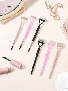 2-In-1 Eyelash Comb & Lash Separator Tool, Stainless Steel Mascara Comb With Eyebrow Spoolie, Dual-Ended Lash Brush For Clump Removal, Defined Lashes, Reusable Eye Makeup Grooming Tool For Daily Travel - Multicolor - View 9