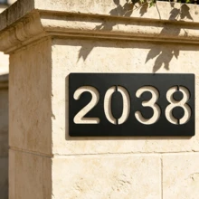 4 Sizes Available! Customized Modern Minimalist Style Metal Door Number Plate, Personalized Address Plate, Door Number, Hotel Room Number Plate - Black - View 8