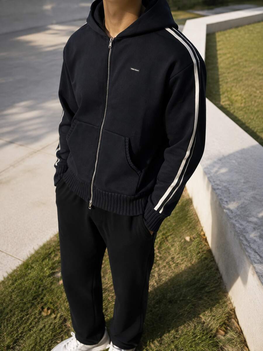 Under Armour Men's Sports Jacket Icon Heavy Rib FZ-BLK Jacket/Outerwear Knit Hooded Fitness Training Commute 6003937-001 - Black - View 1