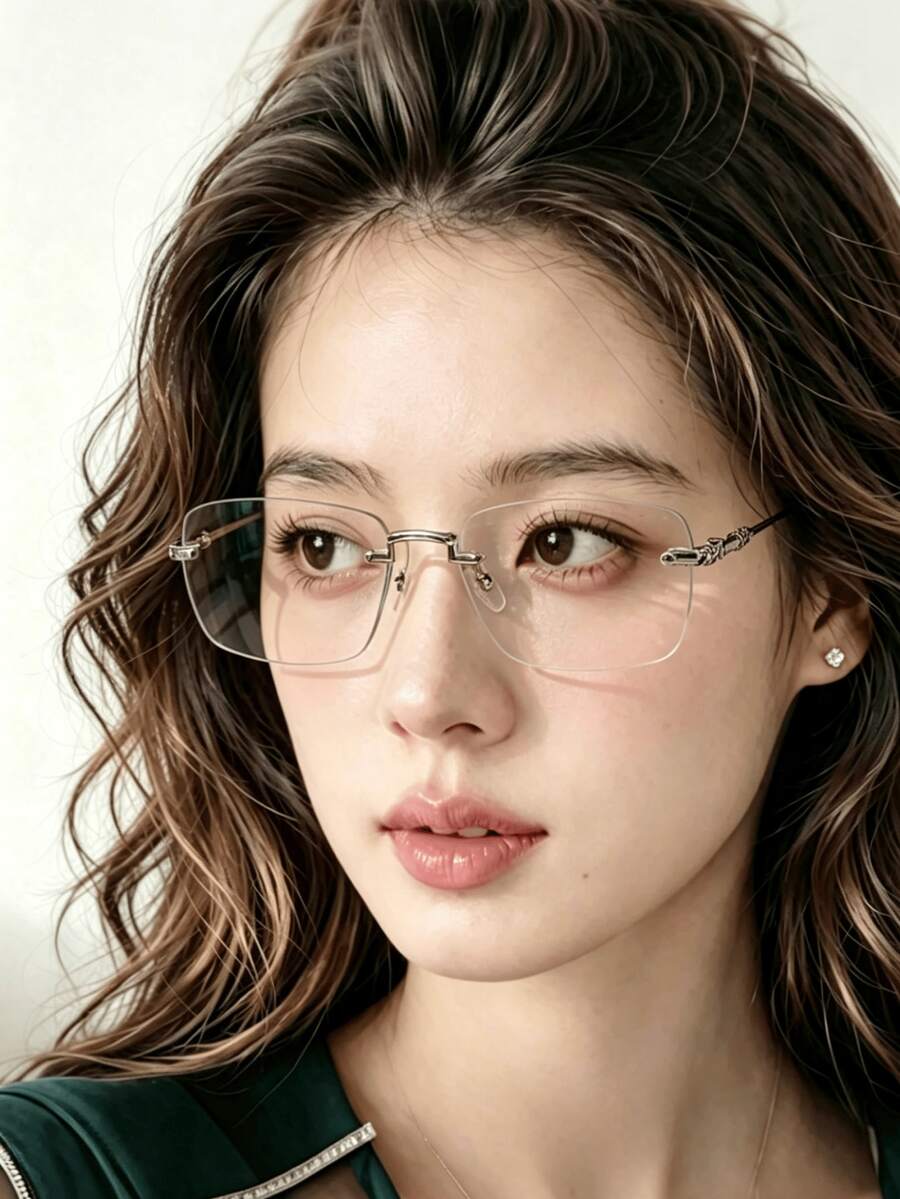 1 Pair Unisex Anime Y2K Rimless PC Transparent Glasses, Suitable For ...