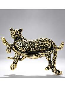 1pc Vintage Leopard Print Branch Brooch, Vintage Alloy Animal Pin Brooch, Suitable For Suit Jacket Wear, Unisex Accessory - Brooch - View 3