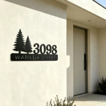 4 Sizes Available! Pine Metal House Number Address Sign,Personalized Address Plaque, Door Number, Hotel Room Numbers Sign - Black - View 6